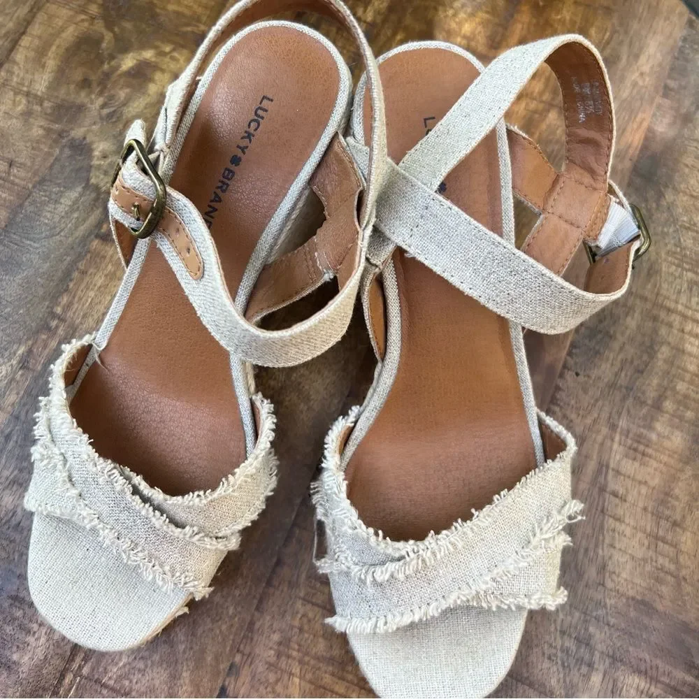 LUCKY BRAND Espadrille Sandal 🌺 beige 🌺 Mindra Marveiy 🌺 size 8/ 38.5 - Picture 6 of 9